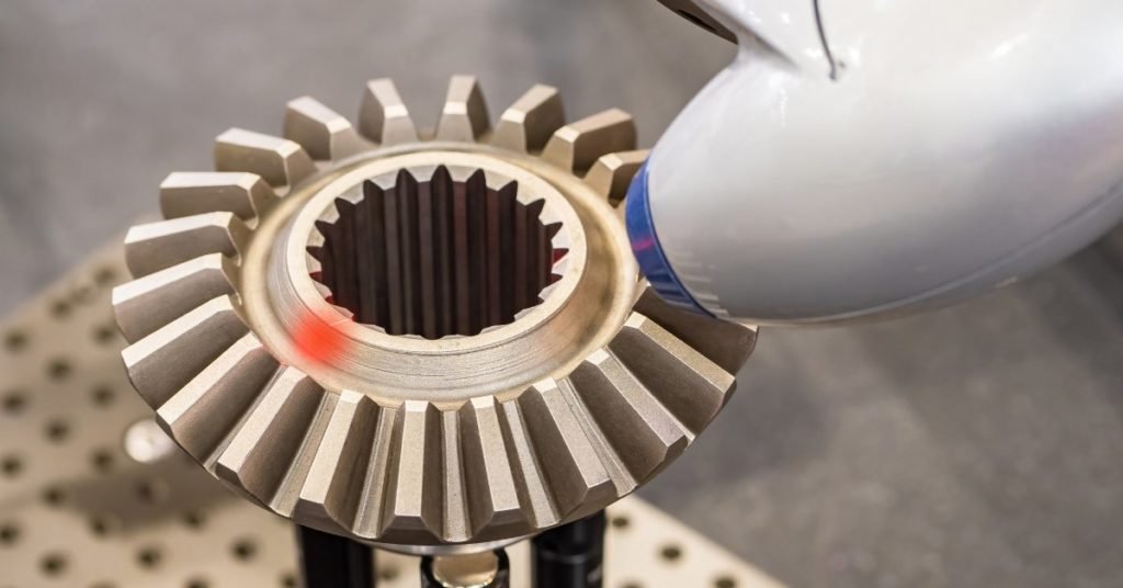A 3D scanner capturing a detailed object for reverse engineering